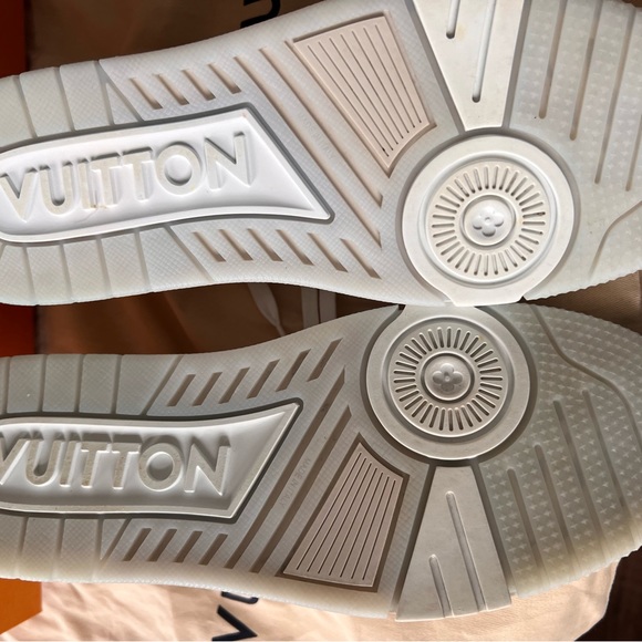 All white LV Trainers - worn twice. Like new. No scuffs or stains. - Picture 4 of 9